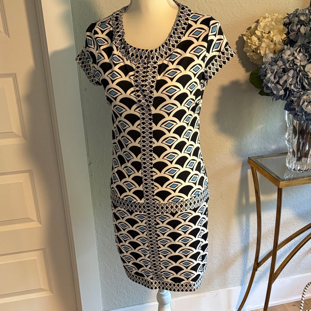ISLE Black and White Patterned Mini Dress